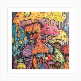 Psychedelic Mushrooms Art Print