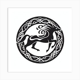 Horse In Celtic Circle Art Print