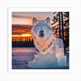 Wolf In The Snow Art Print