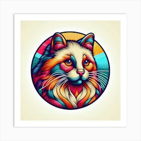 Psychedelic Cat Art Print