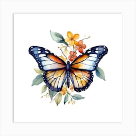 Butterfly Watercolor Painting Art Print