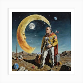 Man on the moon Art Print