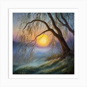 Morning Serenity An Enchanting Impressionist Sunrise (1) Art Print