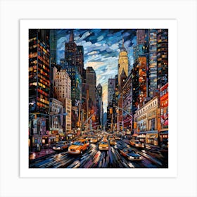 New York City At Night 5 Art Print