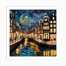 Night In Amsterdam Art Print