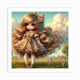 Little Girl With Long Hair 6 Art Print