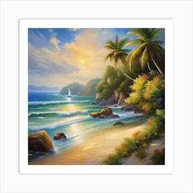 Sunset On The Beach 55 Art Print