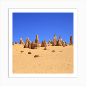 Sandy pinacles and the blue sky in Western Australia Art Print
