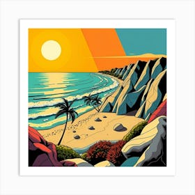 Sunset At The Beach 17 Art Print