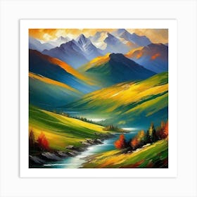 Mountain Landscape Painting 3 Art Print