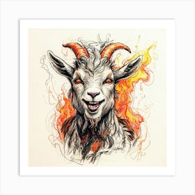 Goat On Fire 57 Art Print