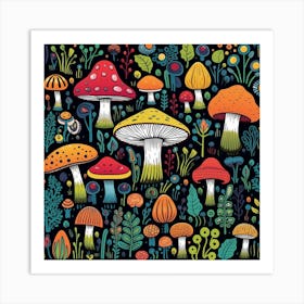 Ronin 404 Colorful Mushroom Patterns 2d200c7f C70a 4c98 9cbd 4442238f773d Art Print