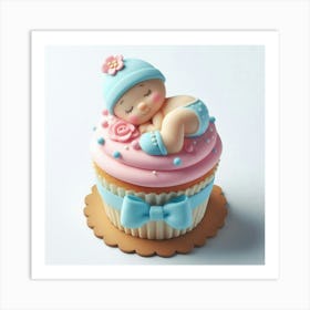 Baby Boy Cupcake Art Print