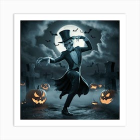 Skeleton Dancer Halloween 2 Art Print