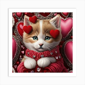 Valentine Kitten 5 Art Print