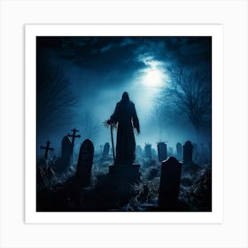 Graveyard Ghost Art Print