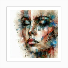 Abstract Woman'S Face Art Print