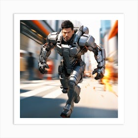 Man In A Suit Running Art Print