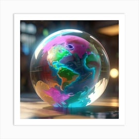 Earth Globe Art Print