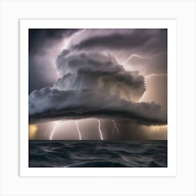 Lightning Over The Ocean 1 Art Print