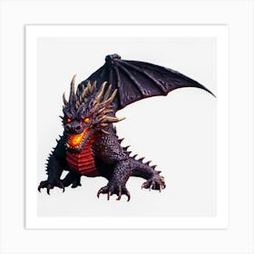 Dragon On A Black Background Art Print