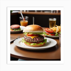 Hamburgers In A Restaurant 2 Art Print