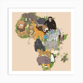 Africa Safari Wilderness Elephant Art Print