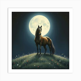 Full Moon Horse 1 Art Print