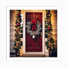 Christmas Door 1 Art Print