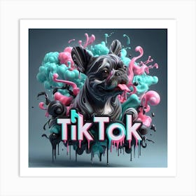 Frenchie Tiktok lOgo Art Print