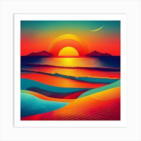 Sunset In The Desert 4 Art Print