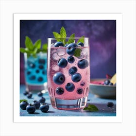 Blueberry Iced Tea Art Print