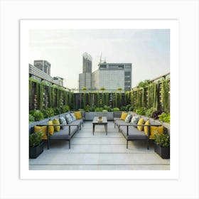 Rooftop Terrace In Bangkok Art Print