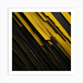 Abstract Black And Yellow Background Art Print