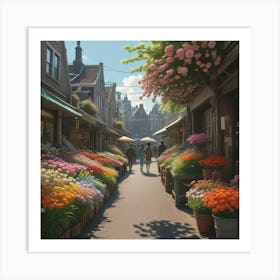 Flower Market In Amsterdam 1 Art Print