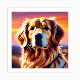 Golden Retriever Painting Art Print