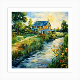 Canvas Whispers: Riverside Sonata Art Print