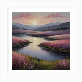 Sunset By The River 2 Art Print