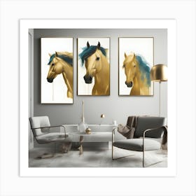 Gold Horses Art Print