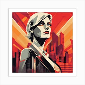 Woman In Red 3 Art Print