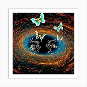 Black Hole Butterfly release  Art Print