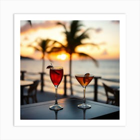 Sunset drinks Art Print