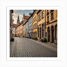 1 Historic European Town A Charming Photograph Of A Historic European Town With Cobblestone Streets 1 Art Print