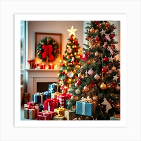 Asm Decorated Christmas Tree With Lots Of Presents D578b0f4 5100 464f B57c C5d294c6fb88 Art Print