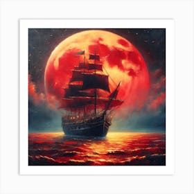 Red Moon Art Print