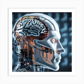 Human Brain With Artificial Intelligence 27 Art Print
