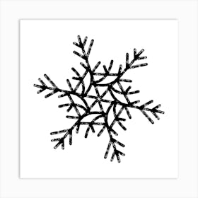 Snowflake Isolated On White Art Print