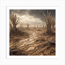 Dead Trees In The Desert 3 Art Print