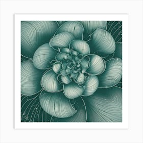 Digital - Green Flower Art Print