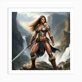 Warrior Woman With A Sword Art Print